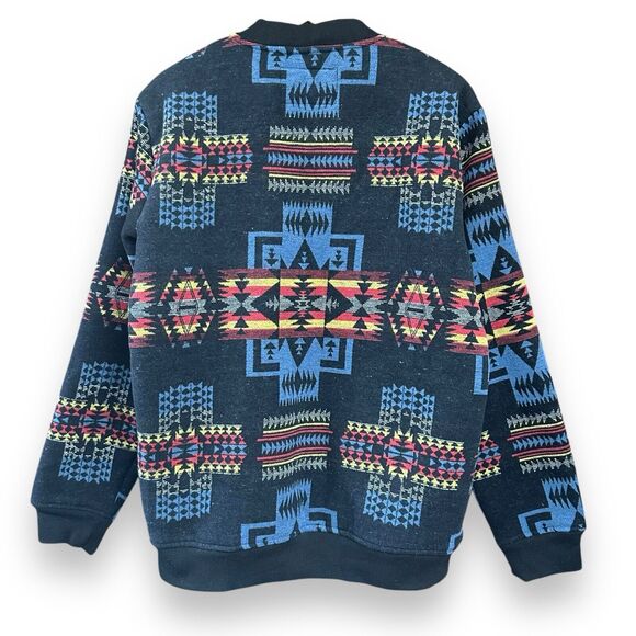 Nativo Jacket Southwest Design Plush Sherpa Jacket Aztec Bold Multicolor Size L - Picture 3 of 11